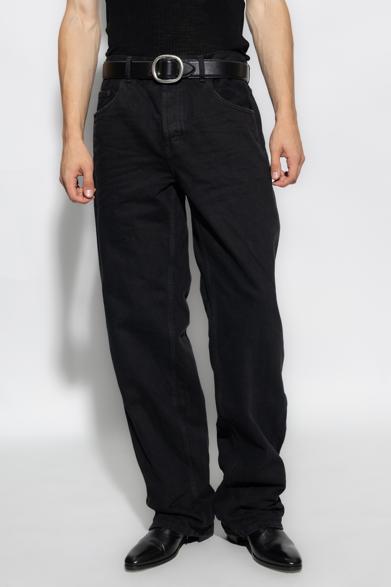 パンツ Saint Laurent SS23 WIDE PANTS (744389 Y6G761095) Saint Laurent Women's Wide Pants | Size 38 | 744389 In